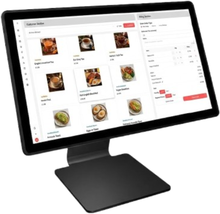 POS terminal running the e-Restro POS